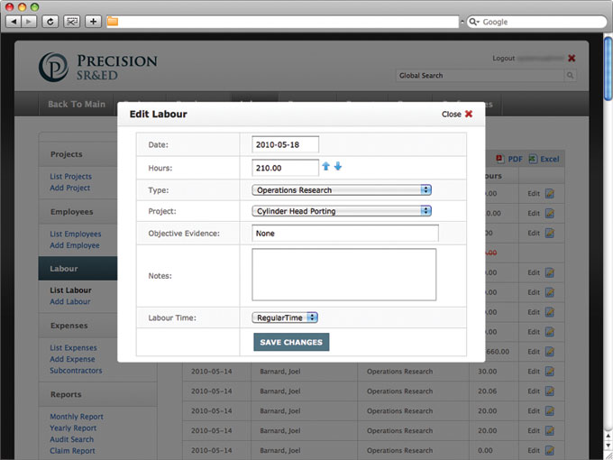 Edit User Screen Shot